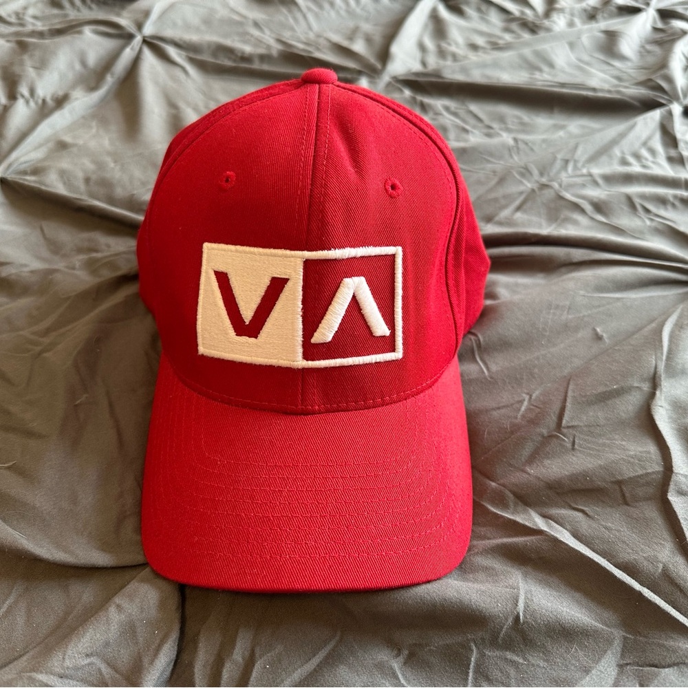 RVCA Red Baseball Cap with Logo